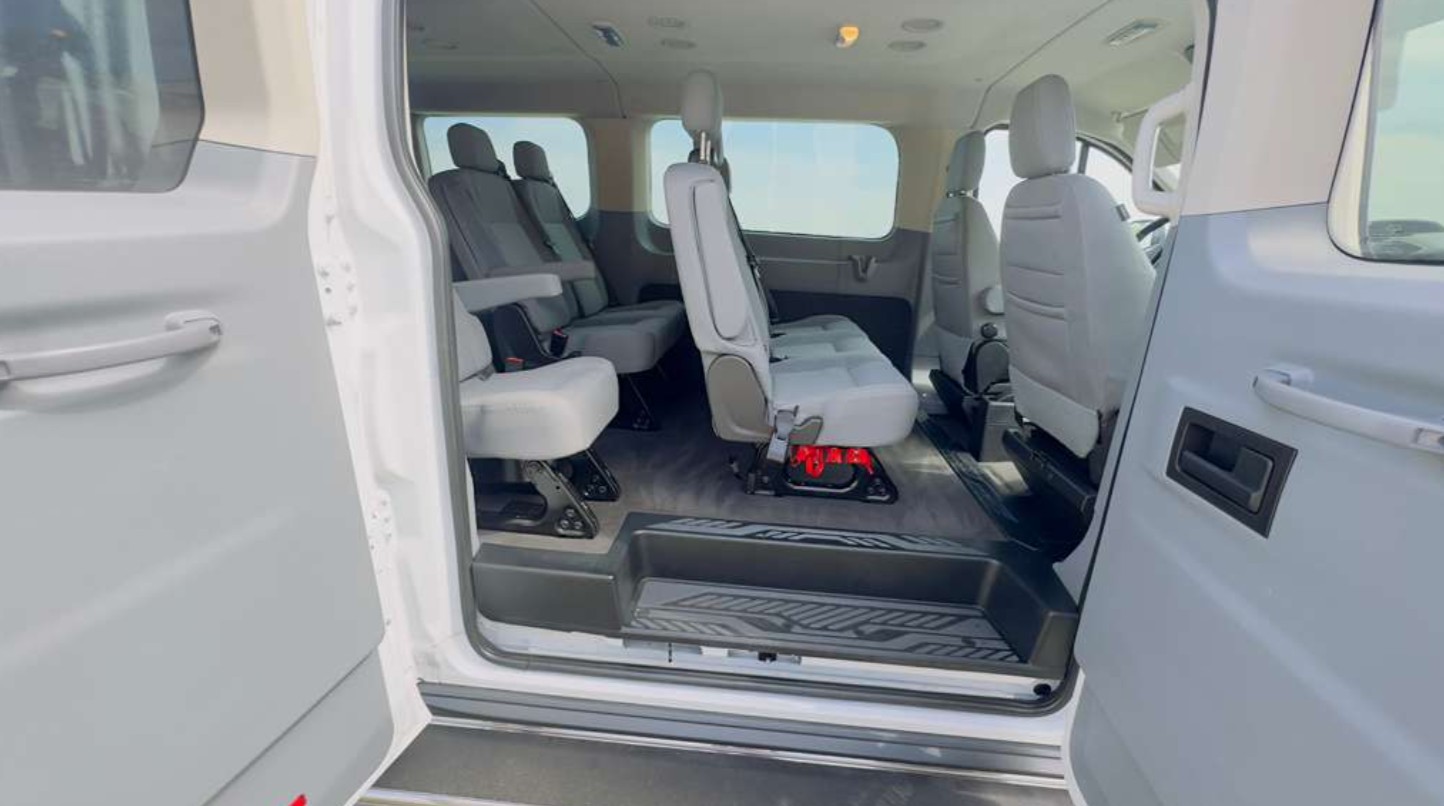 Shuttle interior passenger seats